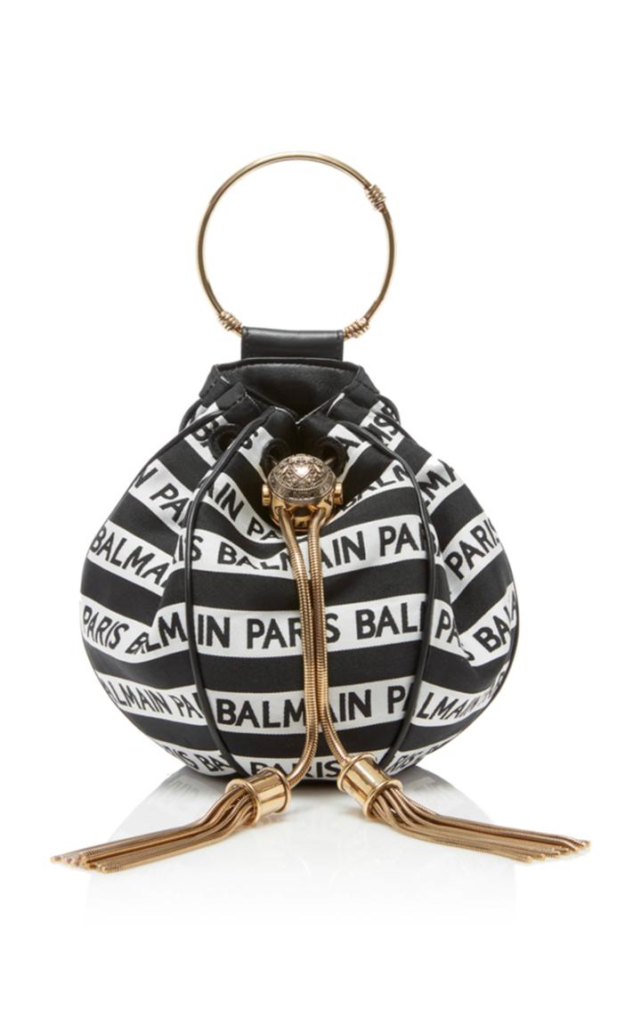 Balmain Mariniere Jacquard Mini B Bucket Bag
