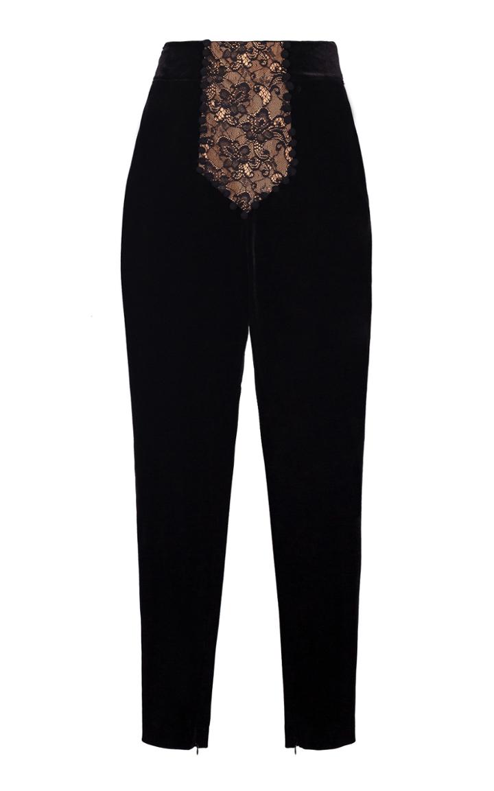 Yanina Demi Couture Velvet High Waist Trousers