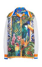 Moda Operandi Dolce & Gabbana Contrast Sleeve Printed Shirt Size: 36