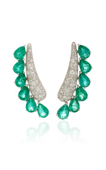 Sutra Emerald And Diamond Earrings