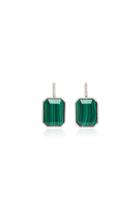 Mateo White Gold, Malachite And Diamond Earrings