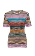 Missoni Striped Ribbed-knit Jersey T-shirt