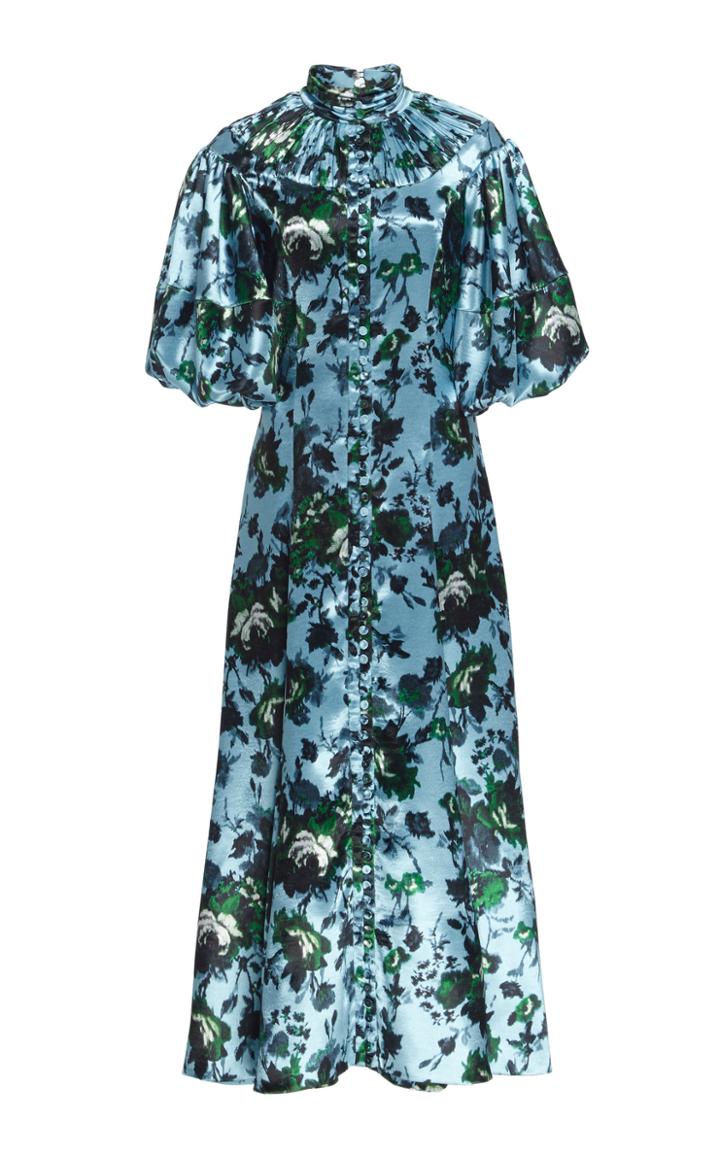 Erdem Margo Floral Satin Dress