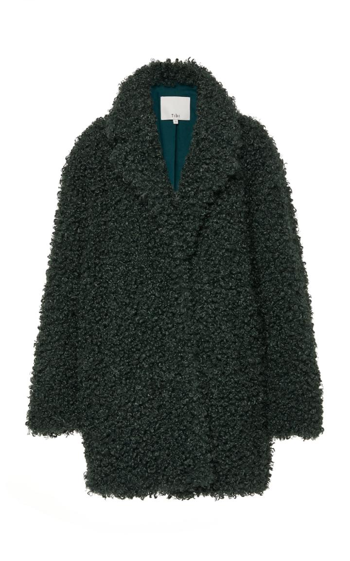 Tibi Faux Curly Lamb Peacoat Size: Xs