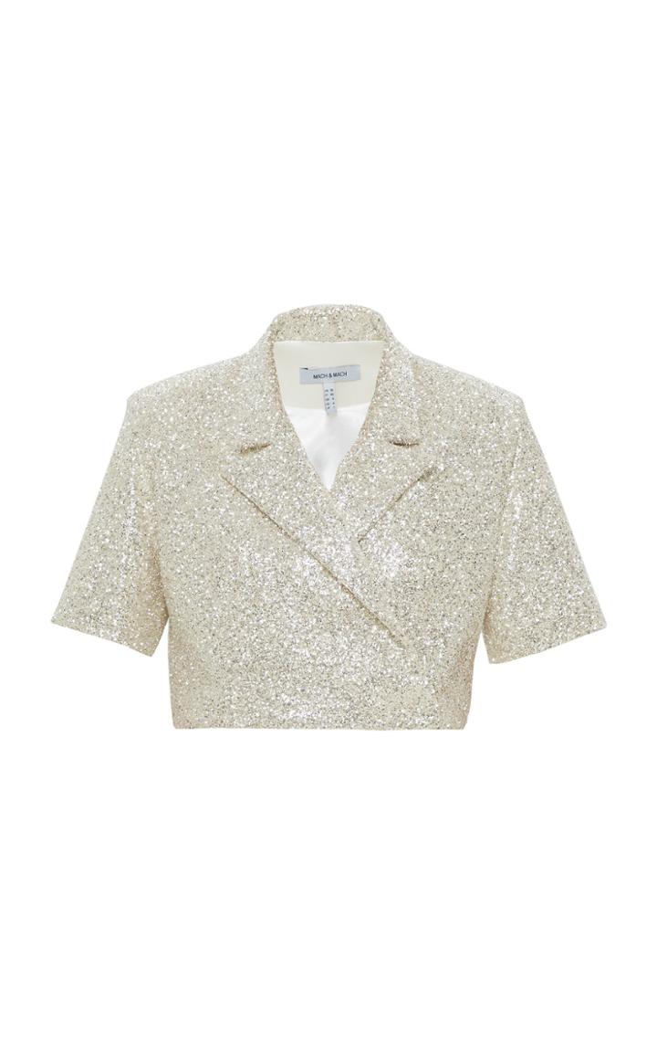 Moda Operandi Mach & Mach Snow Sparkling Short Blazer