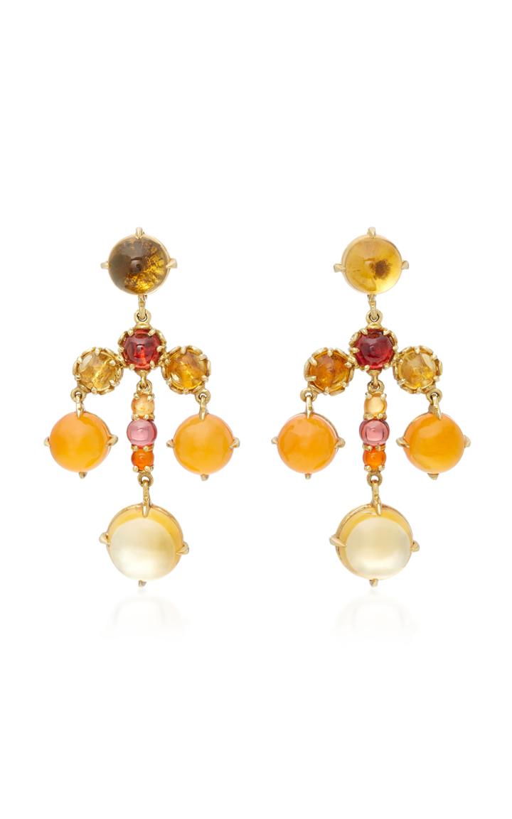 Daria De Koning Czarina 18k Gold Multi-stone Chandelier Earrings