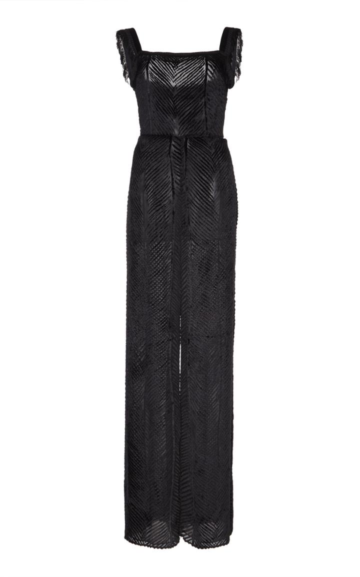 Sandra Mansour Panthre Mousseline Velvet Jumpsuit