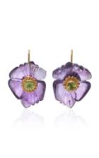 Bahina 18k Gold Amethyst And Peridot Stud Earrings