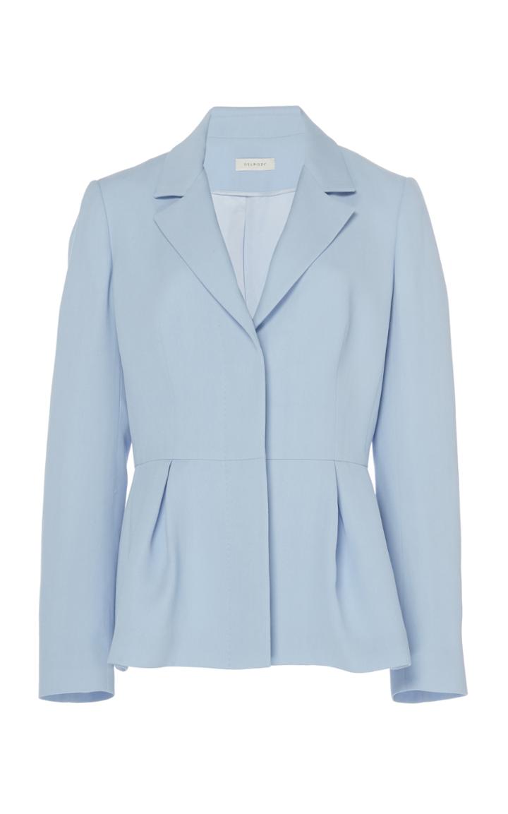 Delpozo Periwinkle Peplum Crepe Blazer