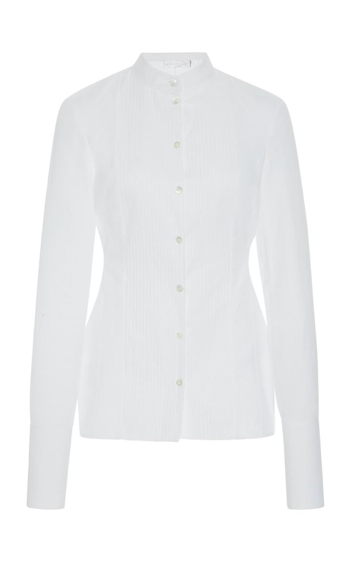 Victoria Victoria Beckham Pintucked Cotton-poplin Shirt