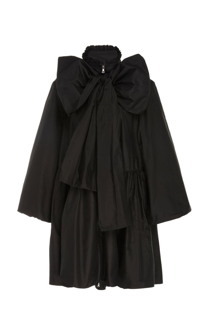 Adam Lippes Taffeta Ruched Bow Tie Silk Anorak
