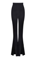 Safiyaa Zew Stretch Satin Bootleg Trousers
