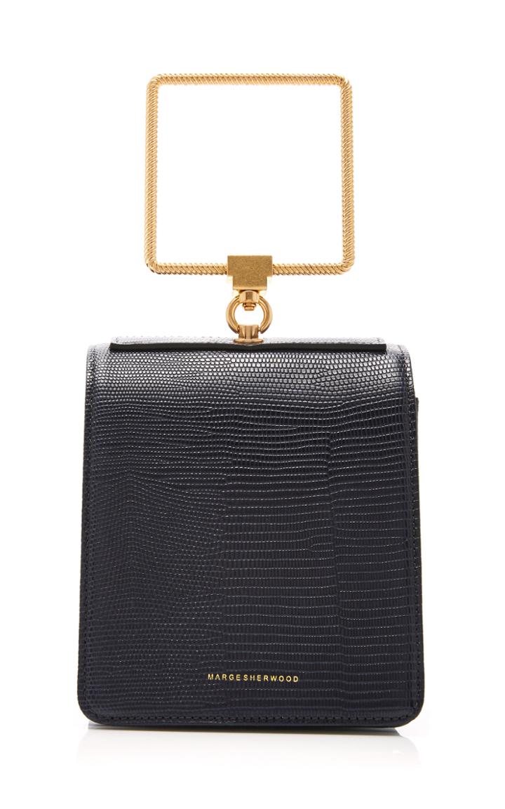 Moda Operandi Marge Sherwood Pump Handle Lizard-effect Leather Top Handle Bag
