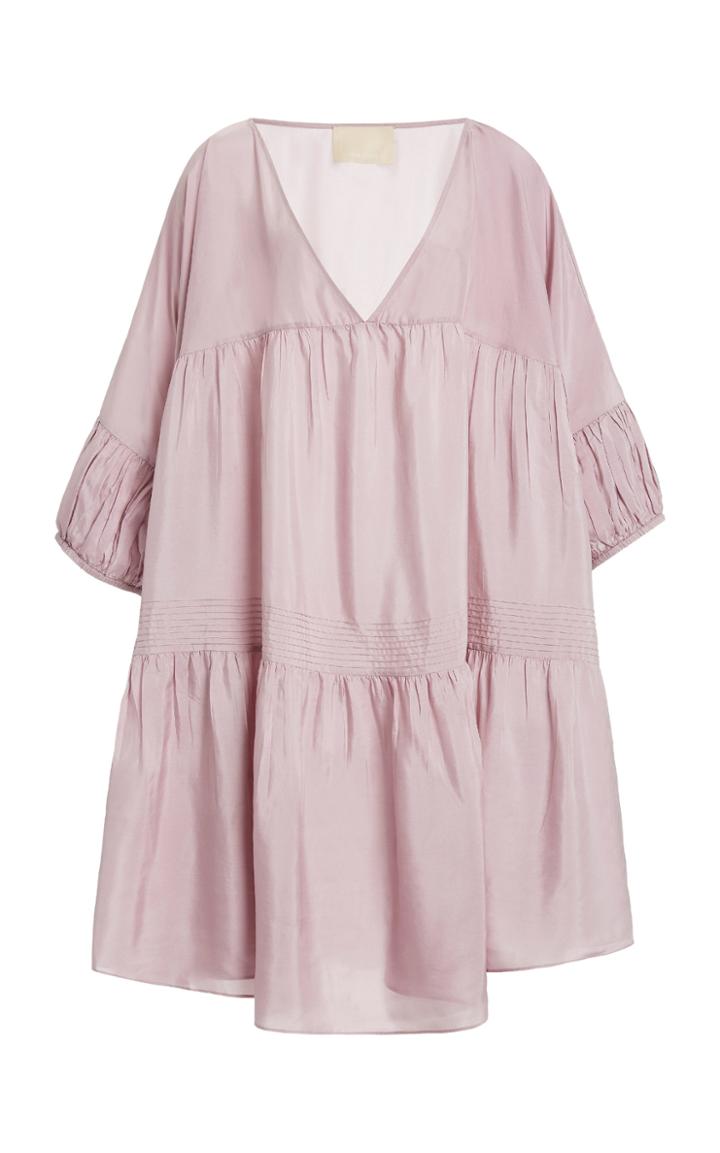 Anaak Airi Tiered Silk-georgette Mini Dress