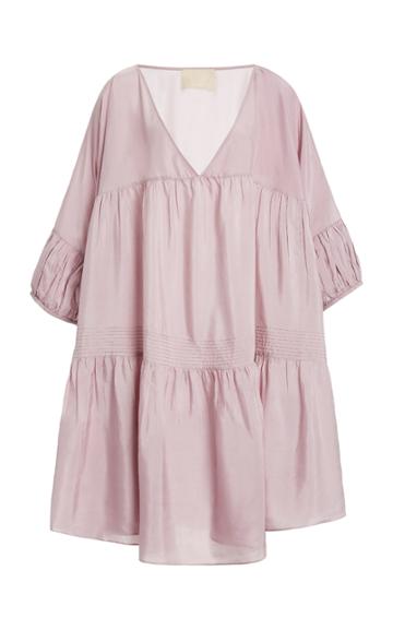 Anaak Airi Tiered Silk-georgette Mini Dress