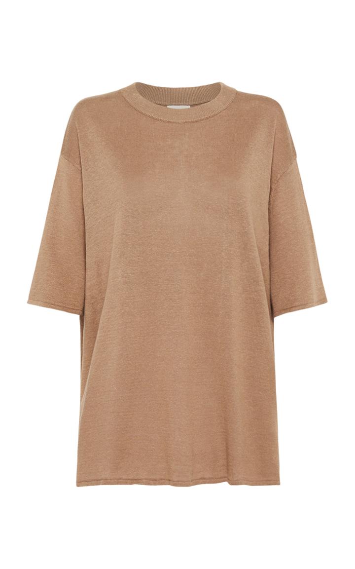 St. Agni Copain Oversized Knit Linen T-shirt