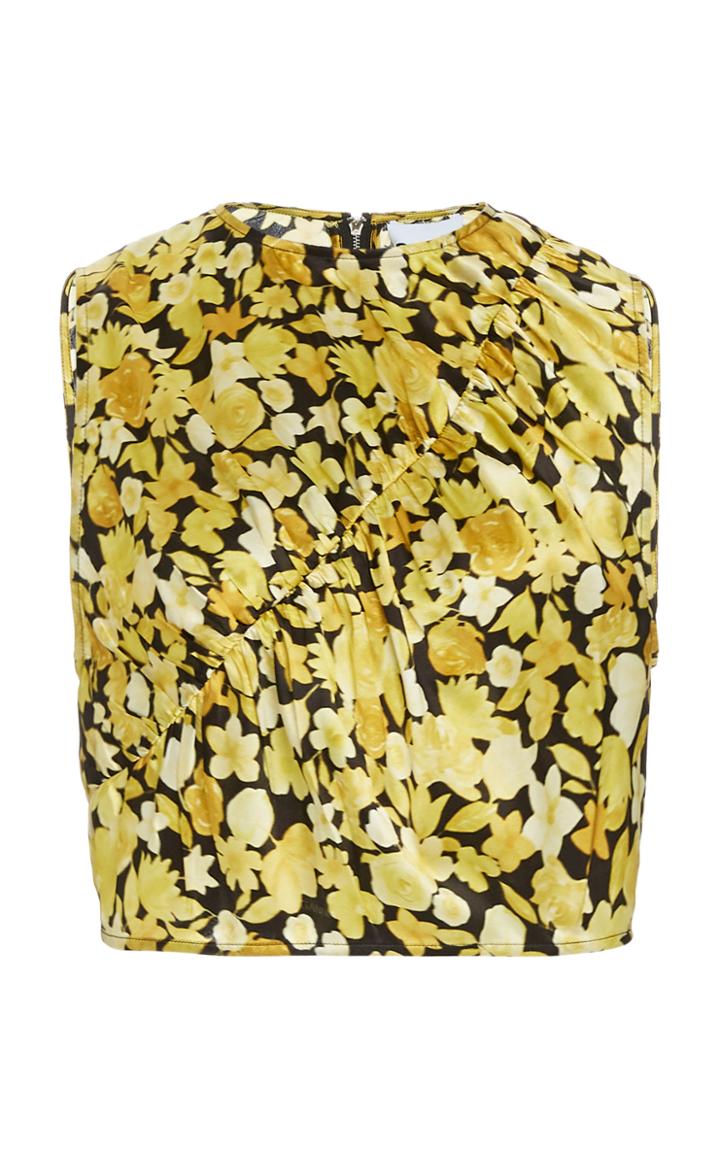 Moda Operandi Ganni Silk Stretch Satin Top