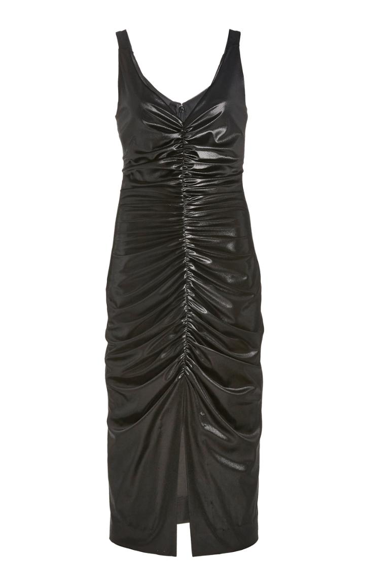 Moda Operandi Christian Siriano Canary V-neck Ruched Front Dress