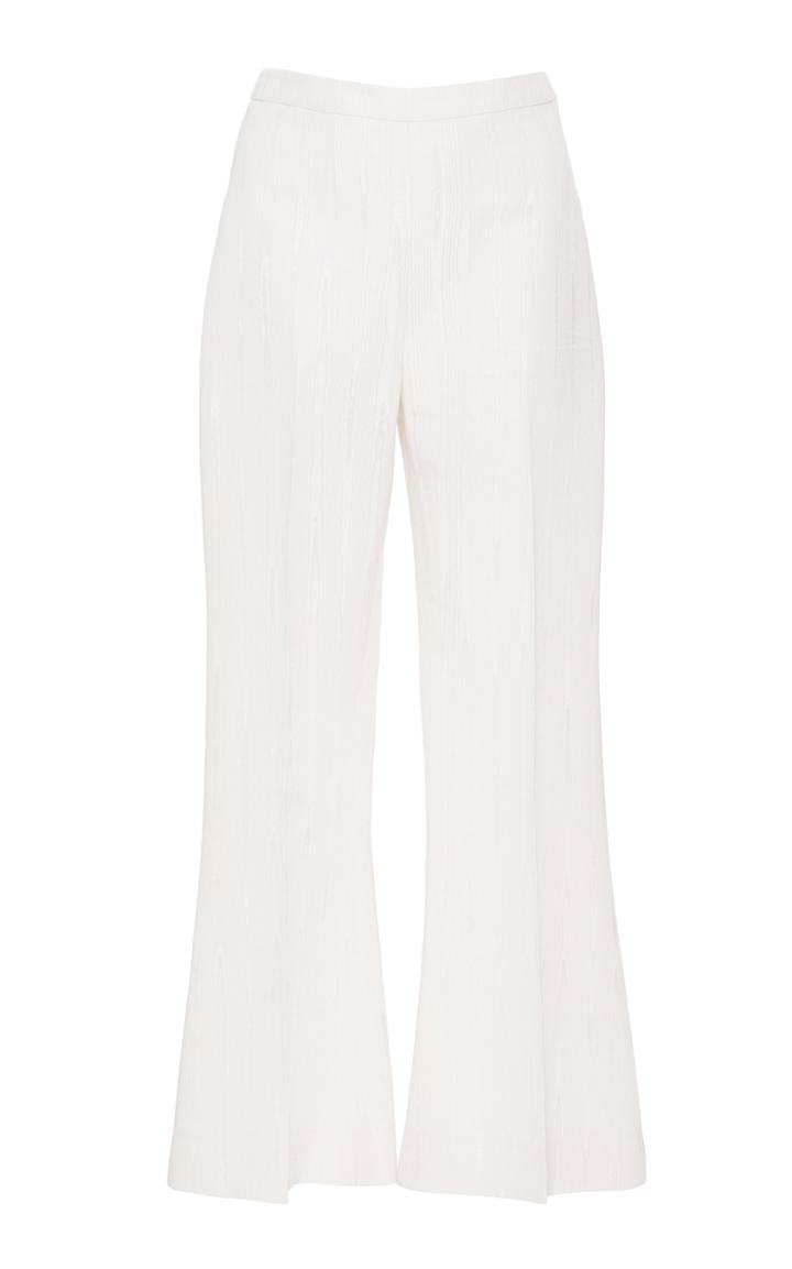 Christian Siriano Cropped Silk-blend Moire Pants