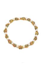 Eleuteri Multicolor Sapphire Diamond And Pearl Necklace