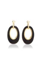 Moda Operandi Particulieres Rosewood Oval Hoop Earrings With Detachable 18k Gold Hoo