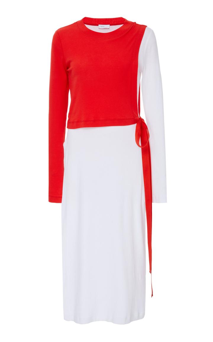 Rosetta Getty Blocked Split Cotton Top