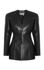 Moda Operandi Aleksandre Akhalkatsishvili Collarless Vegan Leather Blazer