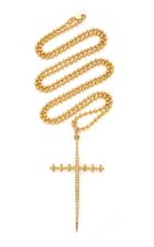 Sheryl Lowe 14k Yellow Gold Gear Cross Necklace