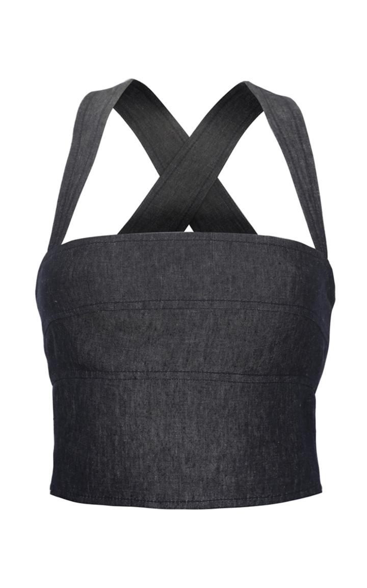 Moda Operandi Martin Grant Denim Square Neck Crop Top