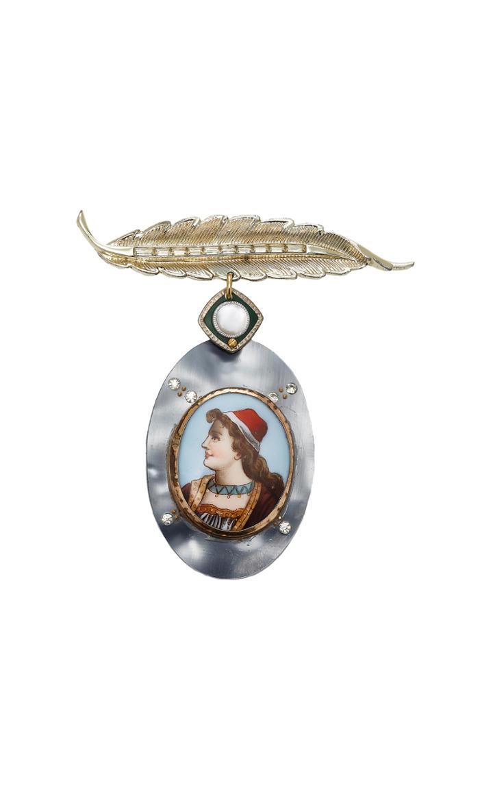 Lulu Frost M'o Exclusive Vintage Leaf Brooch