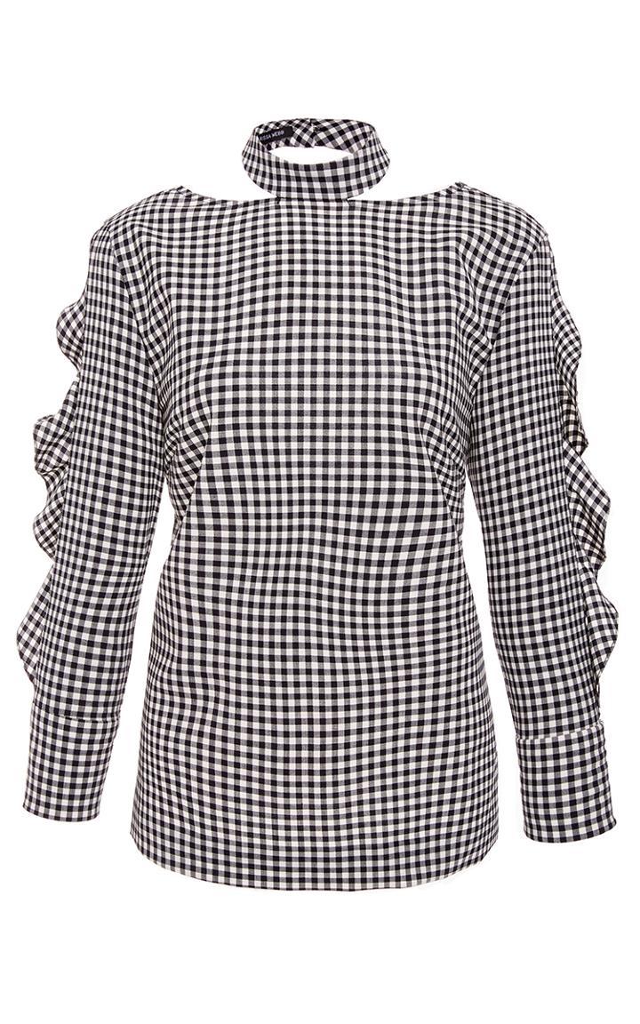 Marissa Webb Effy Gingham Collared Blouse
