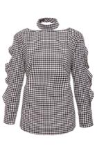 Marissa Webb Effy Gingham Collared Blouse