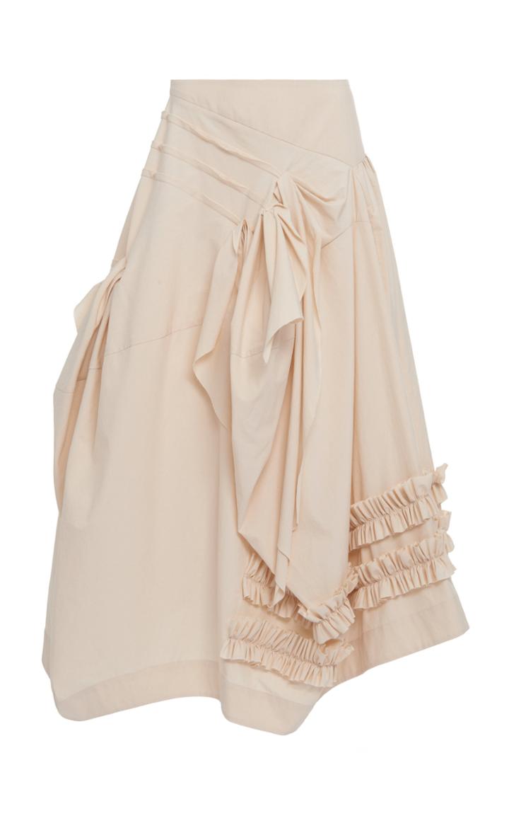 Moda Operandi Molly Goddard Juliet Asymmetric Ruffled Cotton Skirt Size: 6