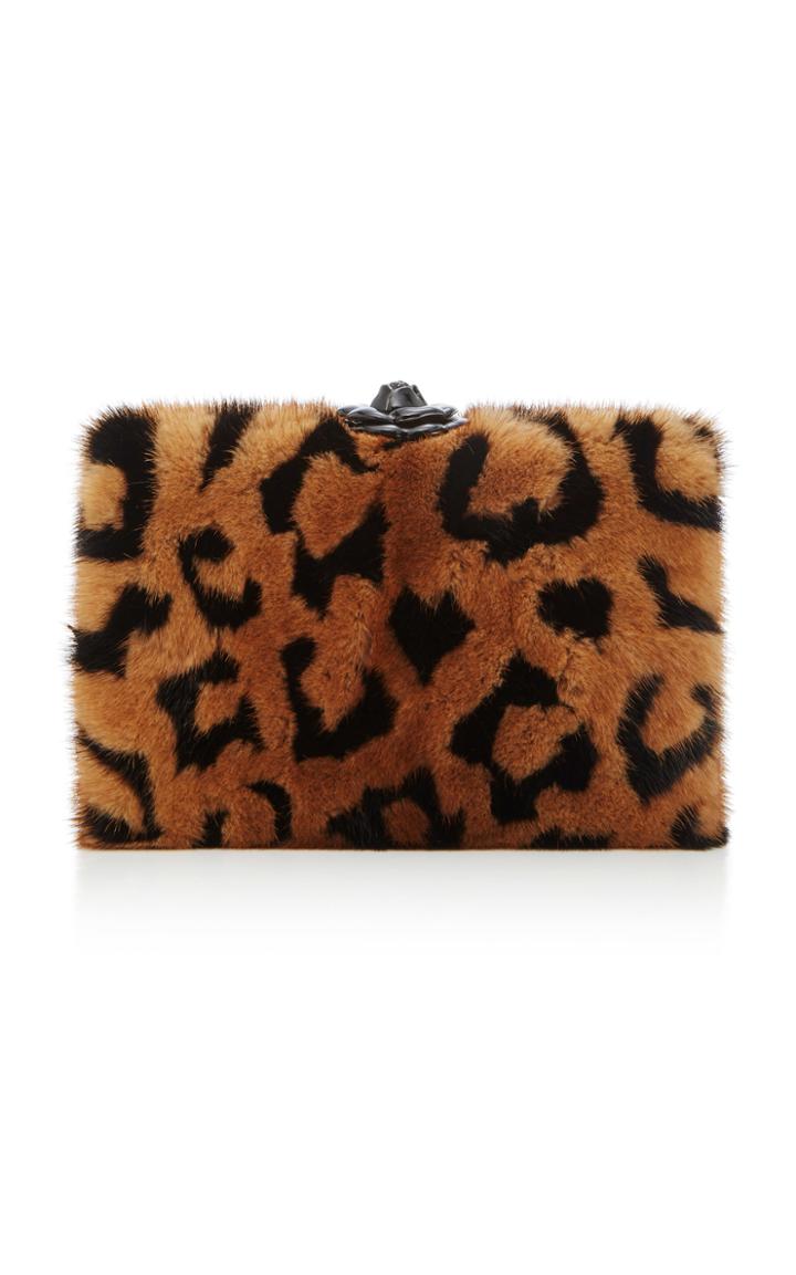 Oscar De La Renta Rogan Mink Box Clutch