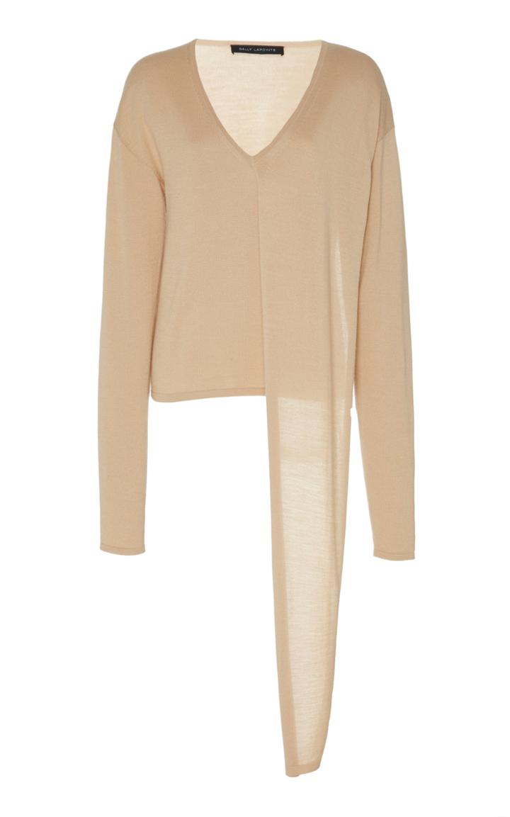 Sally Lapointe Asymmetric Wool-blend Top