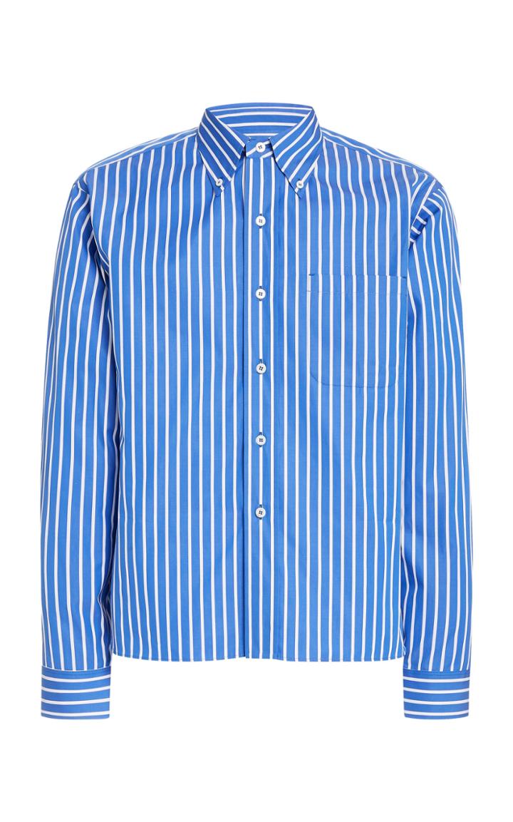 Prada Logo Striped Cotton Shirt