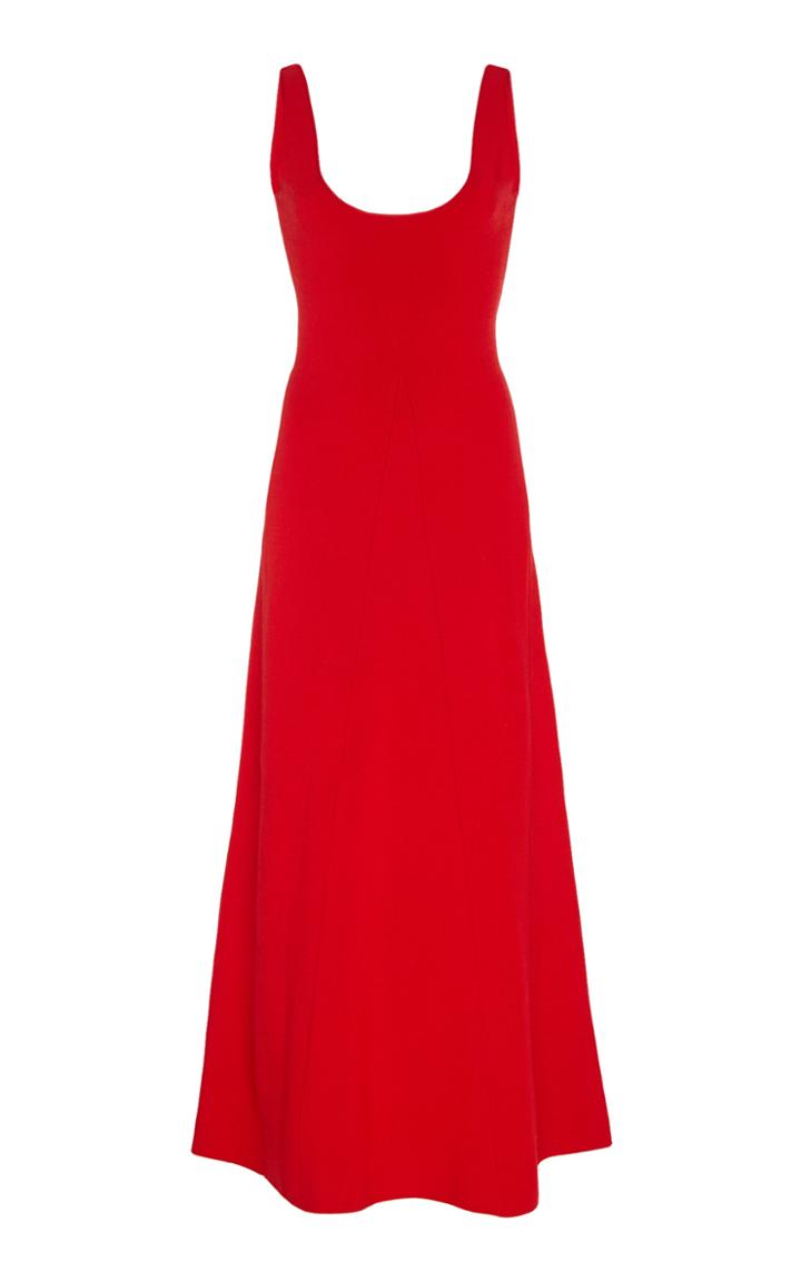 Moda Operandi Brandon Maxwell Knit Dress With Scoop Neck And A Line Skirt Size: Xs