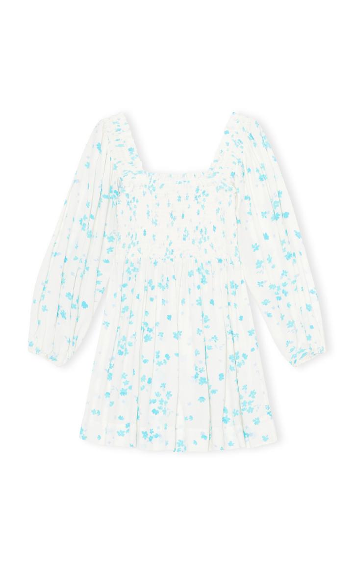 Moda Operandi Ganni Printed Crepe Mini Dress