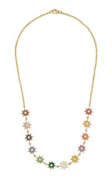 Colette Jewelry Twinkle Star 18k Gold Enamel And Diamond Necklace