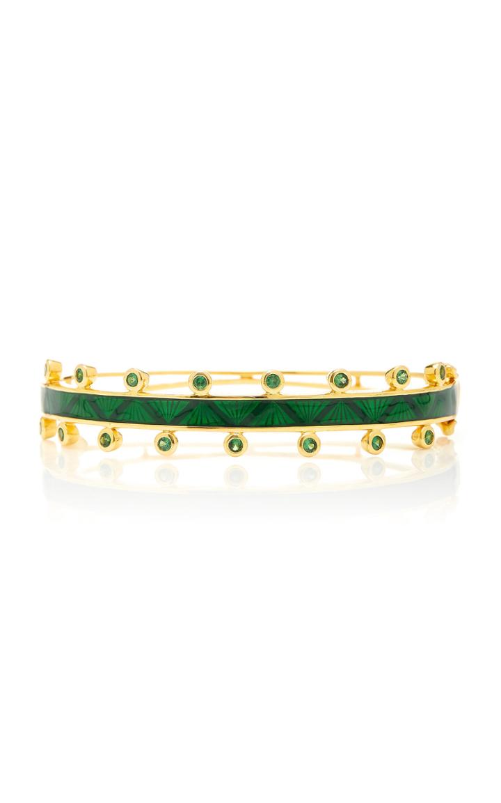 M.spalten Chroma 18k Gold Tsavorite And Enamel Bracelet