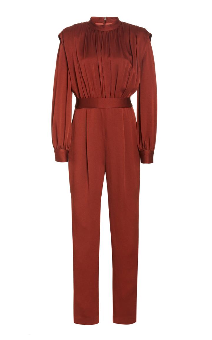 Moda Operandi Veronica Beard Kavia Gathered Satin Jumpsuit