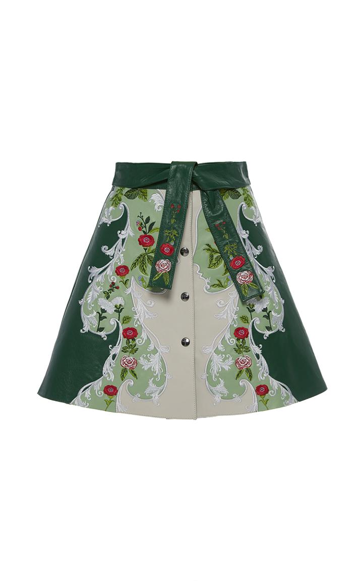 Vivetta Bucero Floral Leather Skirt