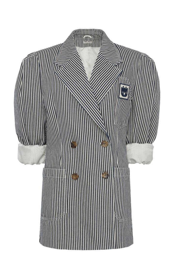 Miu Miu Striped Oversized Blazer