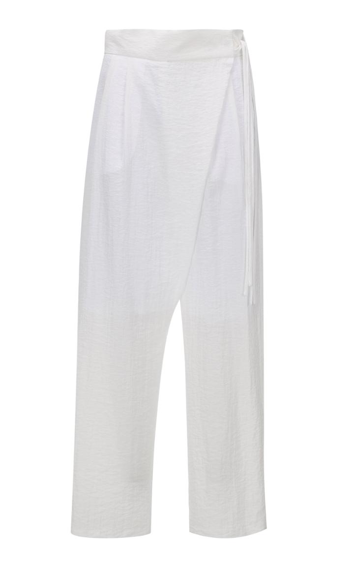 Moda Operandi Le17 Septembre Wrap-effect Textured-knit Wide-leg Pants