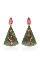 Silvia Furmanovich 18k Gold, Marquetry, Tourmaline And Diamond Earring
