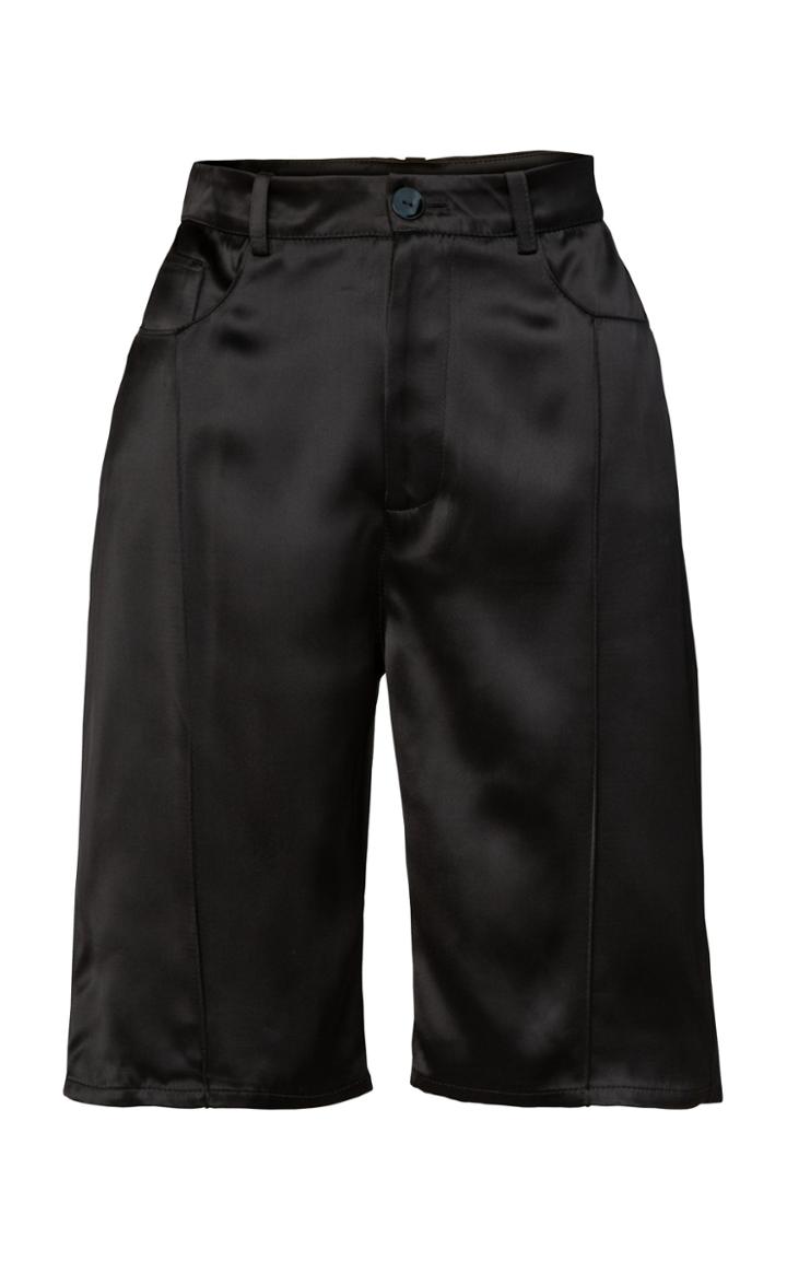 Moda Operandi Deitas Icon Silk-blend Satin Knee-length Shorts