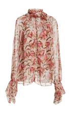 Moda Operandi Acler Cathedral Printed Tie-neck Georgette Top