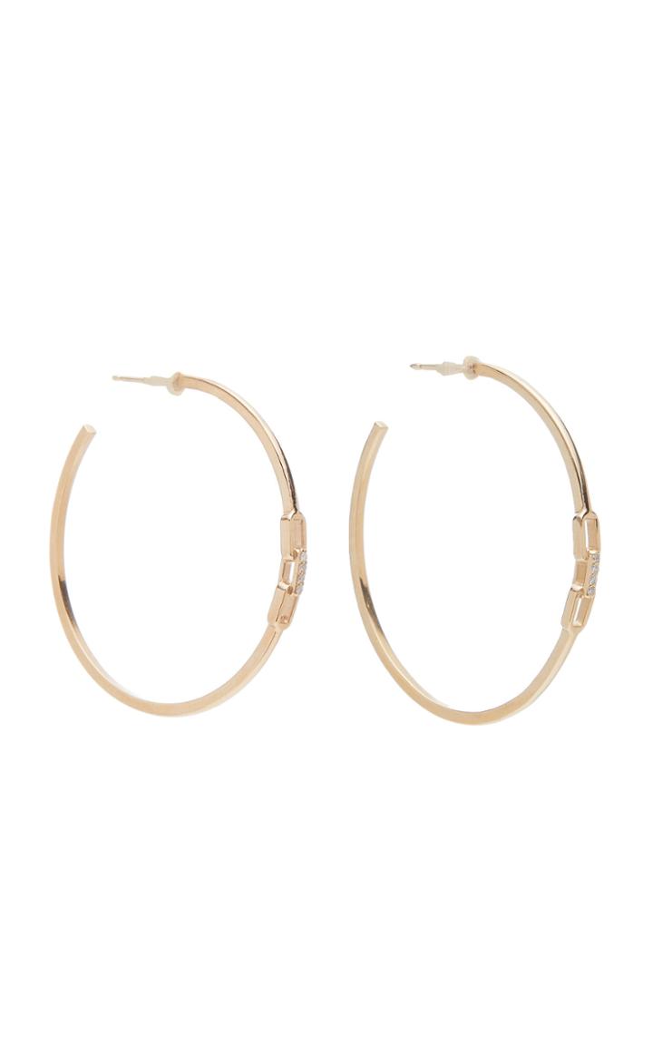 Sophie Ratner 14k Gold Diamond Hoop Earrings