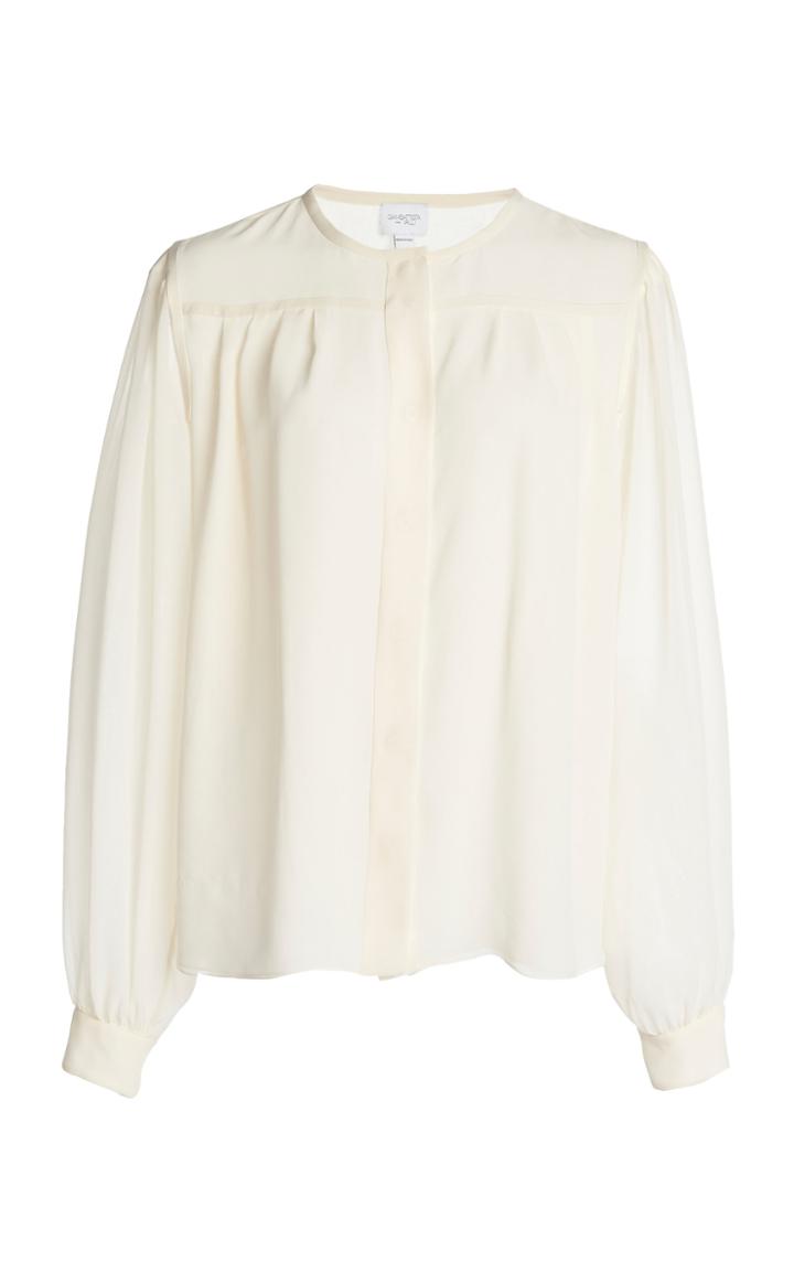 Moda Operandi Giambattista Valli Collarless Silk Blouse