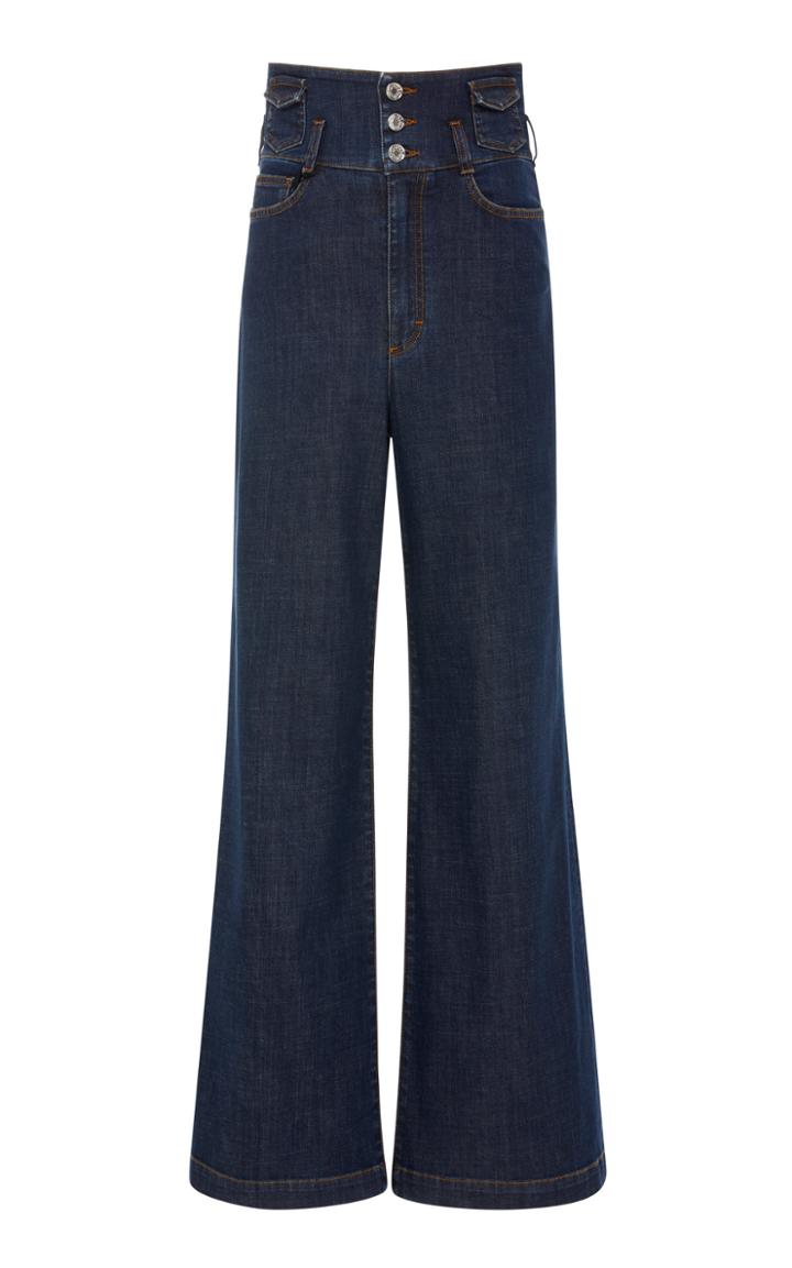 Dolce & Gabbana Appliqud High-rise Wide-leg Jeans